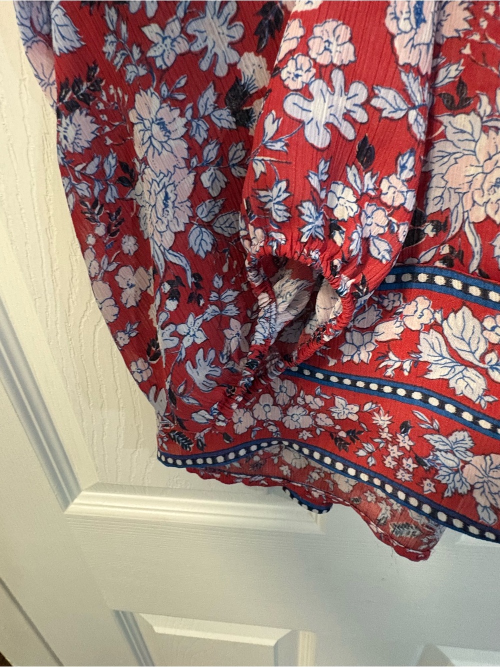 Chaps - Red Floral Boho Peasant Tunic - XXL - Picture 7 of 7